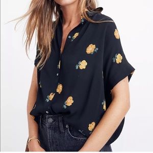 Madewell central shirt in floating florets size Large